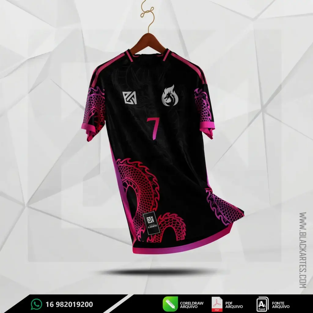 ARTE VETOR DRAGÃO ROSA 2023