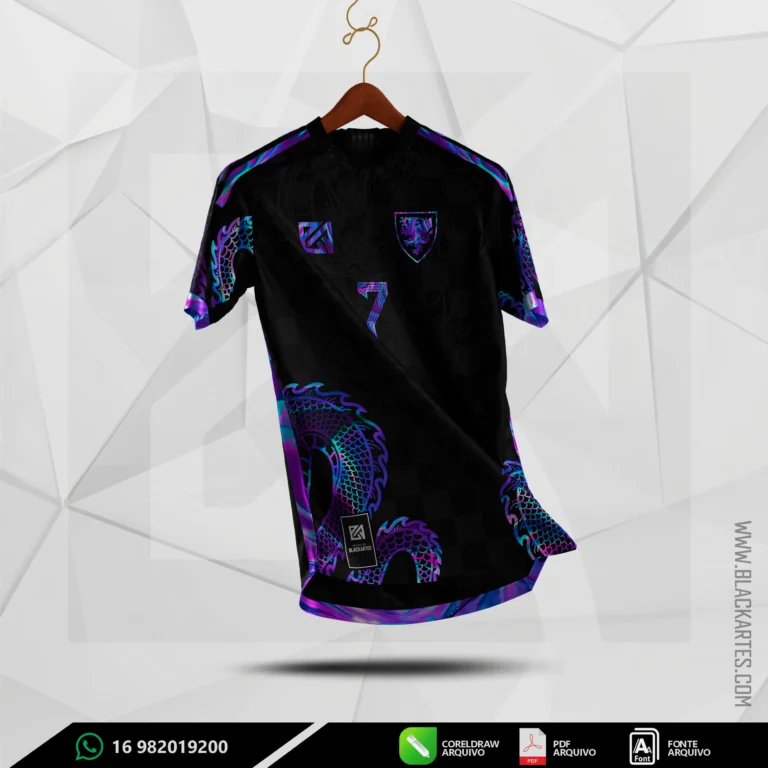 Camisa de Interclasse Dragão Reflex - Arte Vetor Sublimação CorelDRAW e PDF