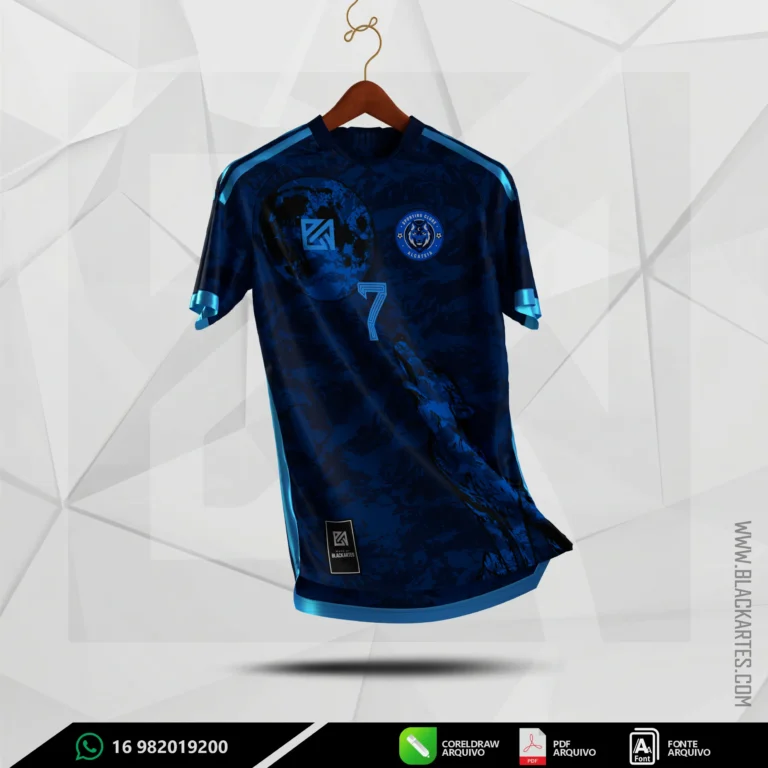 Camisa de Interclasse Lobo Azul - Arte Vetor Sublimação CorelDRAW e PDF