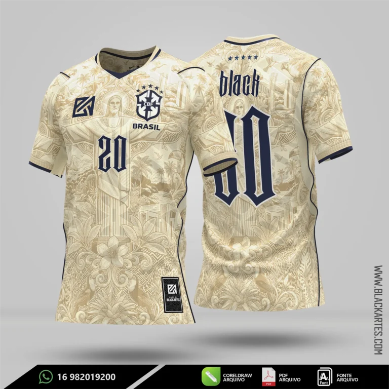 Camisa de Interclasse Brasil Concept Beje 2026 - Arte Vetor Sublimação CorelDRAW e PDF