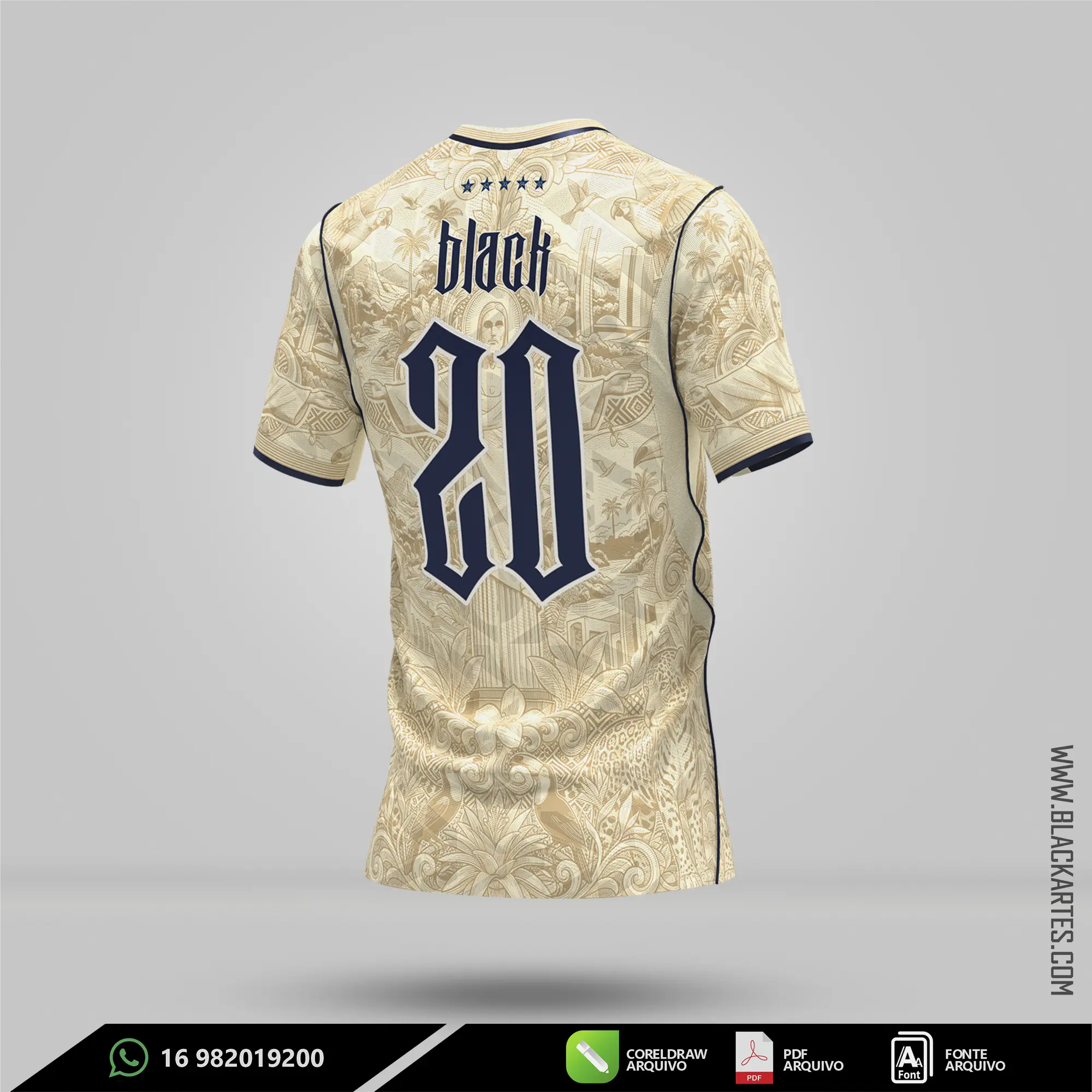 Camisa de Interclasse Brasil Concept Beje 2026 - Arte Vetor Sublimação CorelDRAW e PDF - miniatura 3