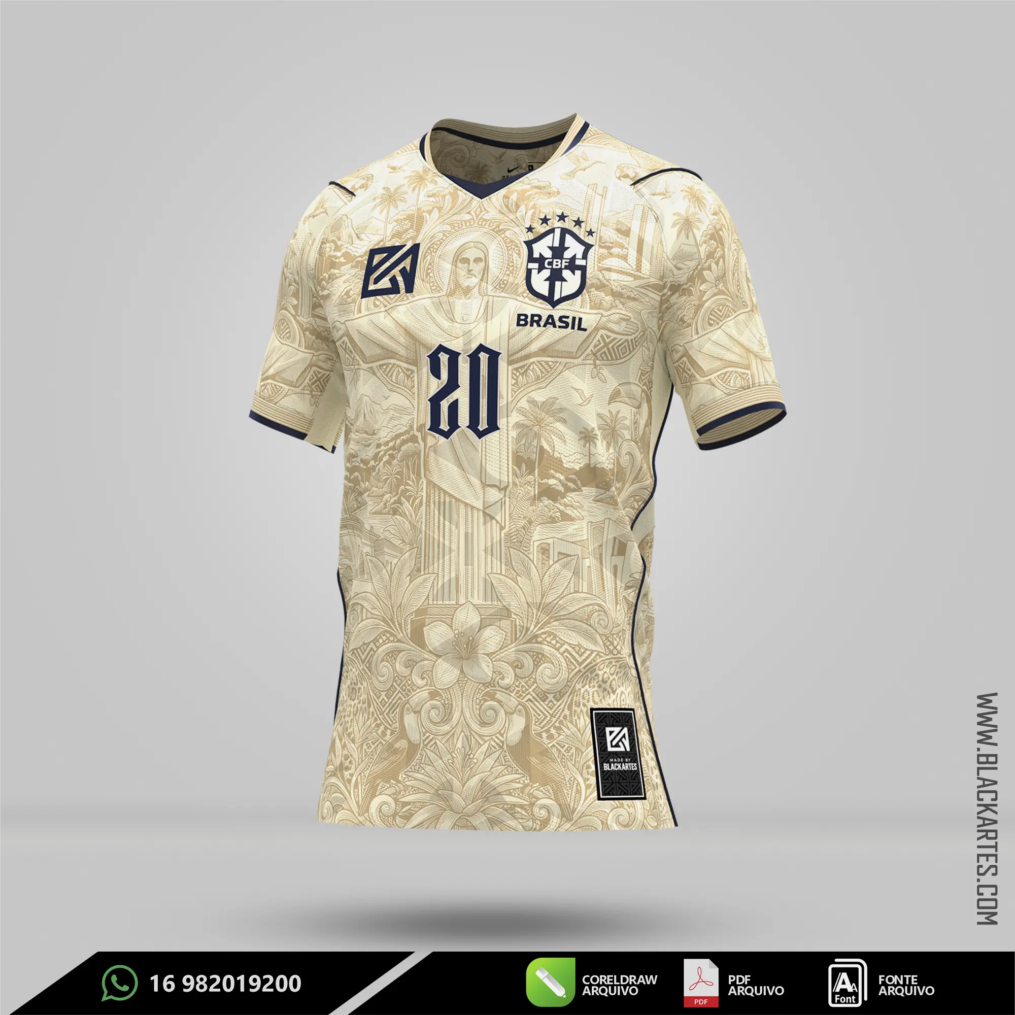 Camisa de Interclasse Brasil Concept Beje 2026 - Arte Vetor Sublimação CorelDRAW e PDF - miniatura 2