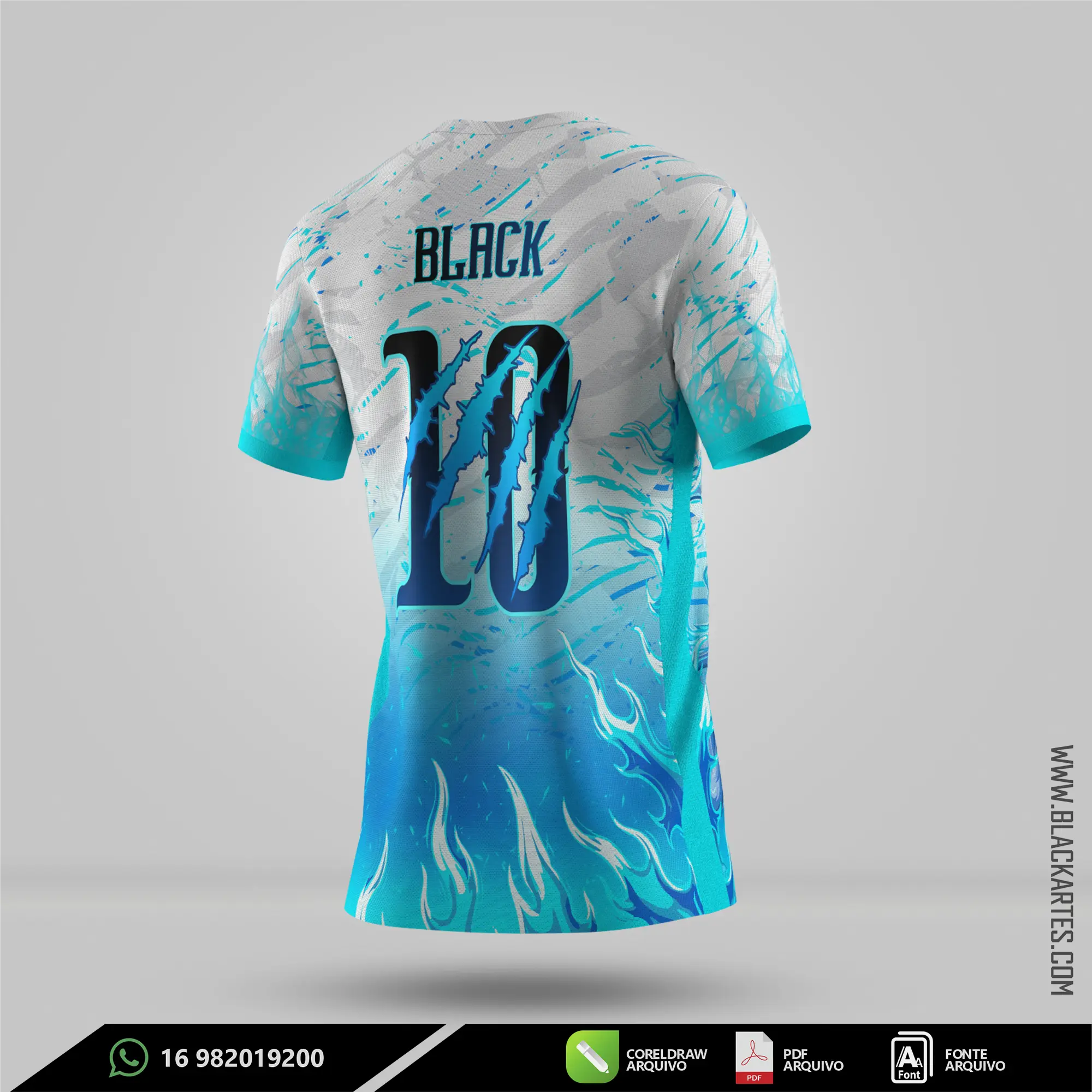 Camisa de Interclasse Pantera Ciano 2026 - Arte Vetor Sublimação CorelDRAW e PDF - miniatura 3
