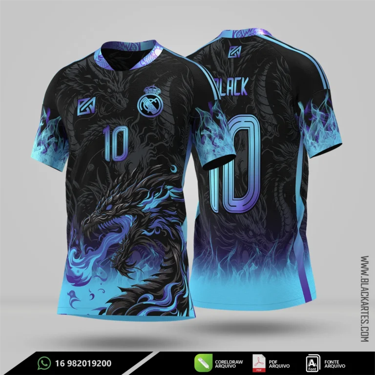 Camisa de Interclasse Dragão Gradiente 2026 - Arte Vetor Sublimação CorelDRAW e PDF