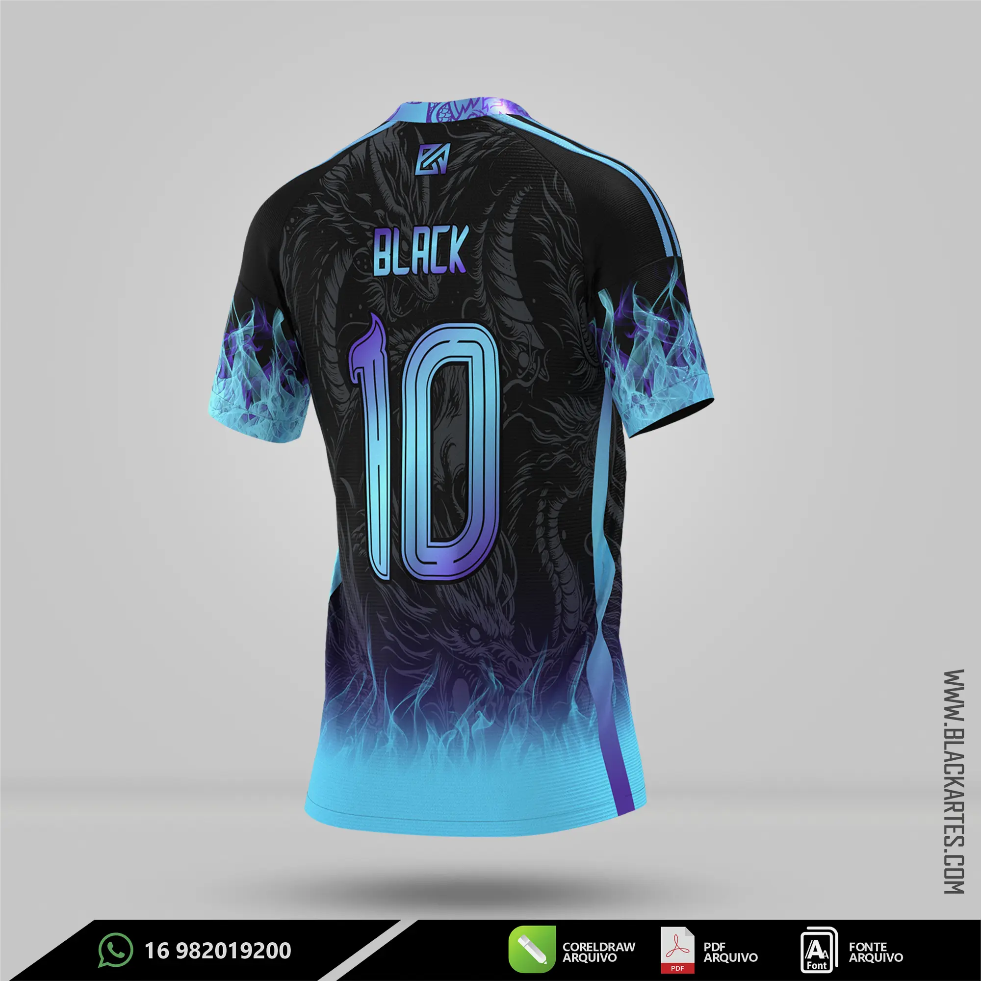 Camisa de Interclasse Dragão Gradiente 2026 - Arte Vetor Sublimação CorelDRAW e PDF - miniatura 3