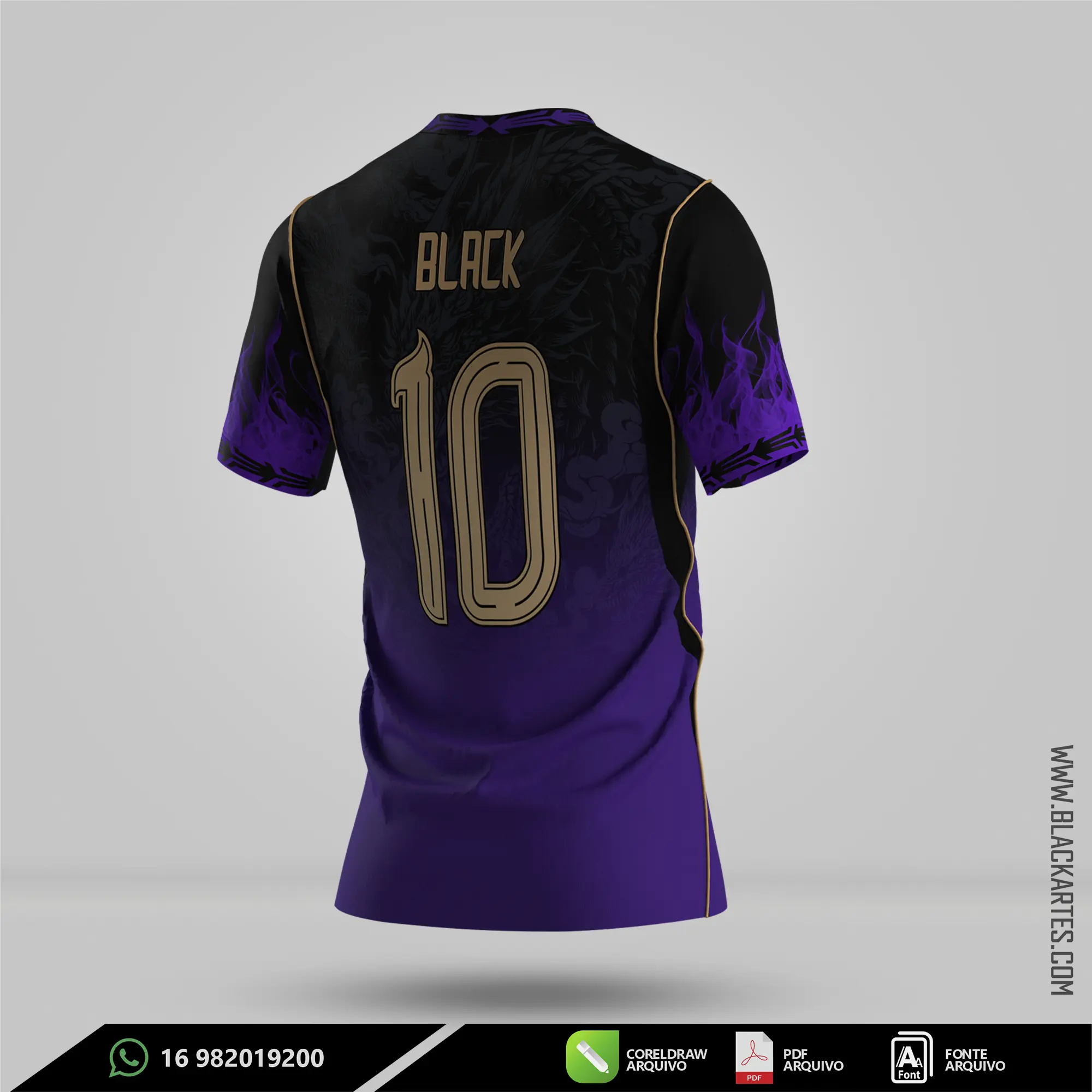 Camisa de Interclasse Dragão Roxo 2026 - Arte Vetor Sublimação CorelDRAW e PDF - miniatura 3