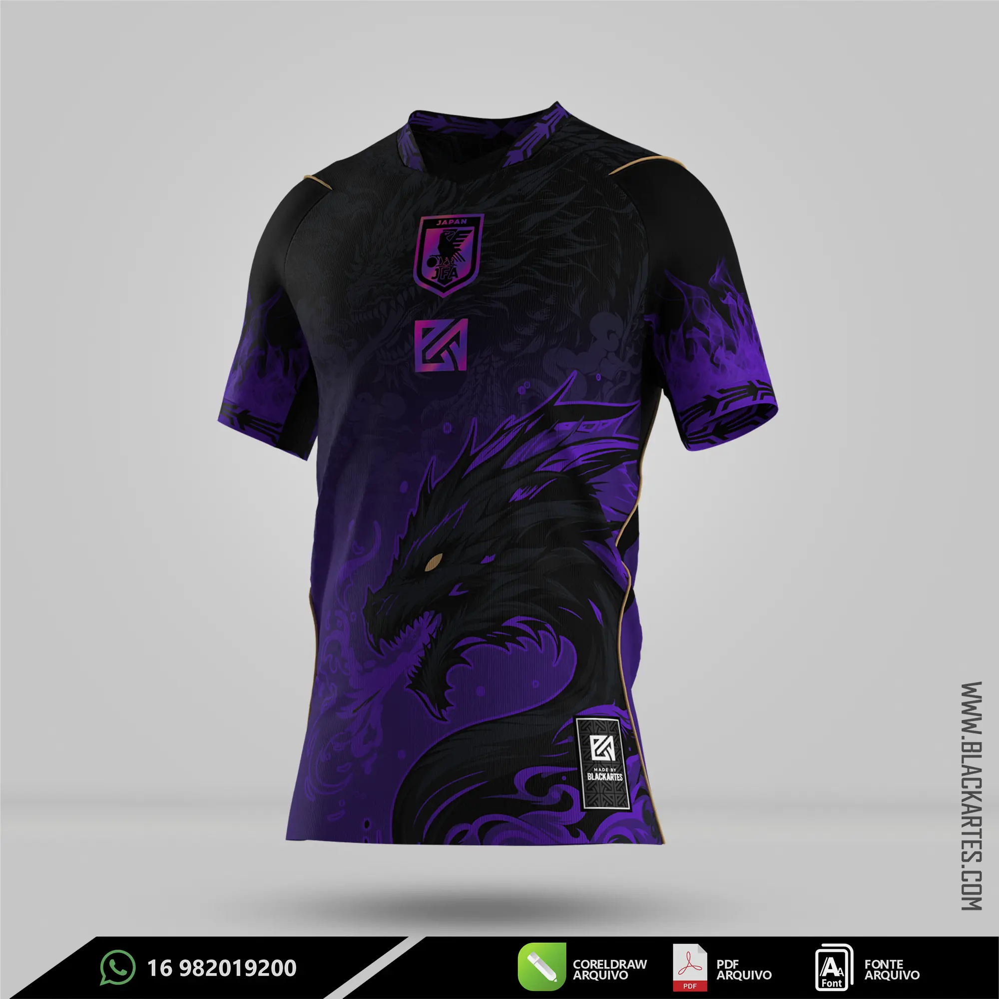 Camisa de Interclasse Dragão Roxo 2026 - Arte Vetor Sublimação CorelDRAW e PDF - miniatura 2
