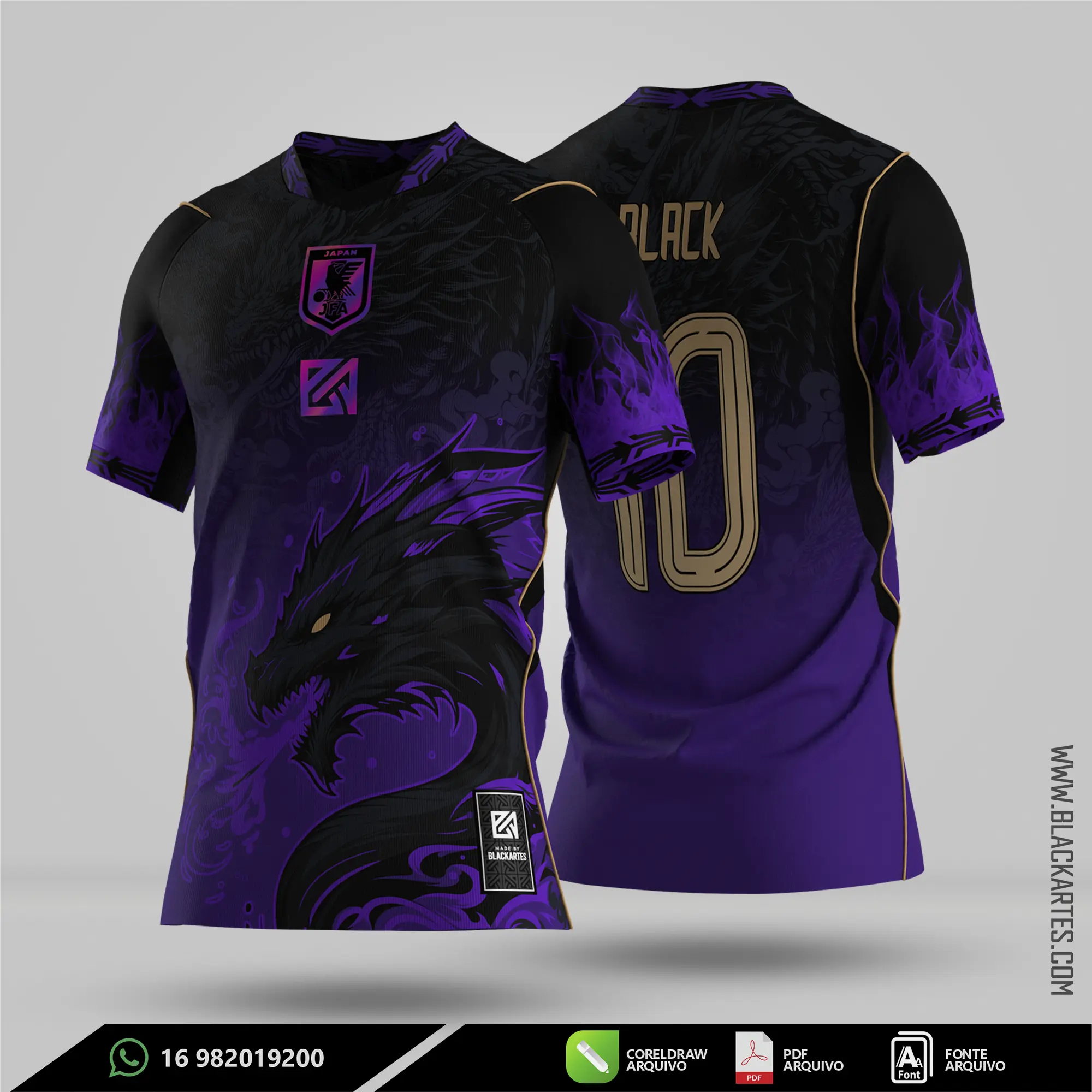 Camisa de Interclasse Dragão Roxo 2026 - Arte Vetor Sublimação CorelDRAW e PDF