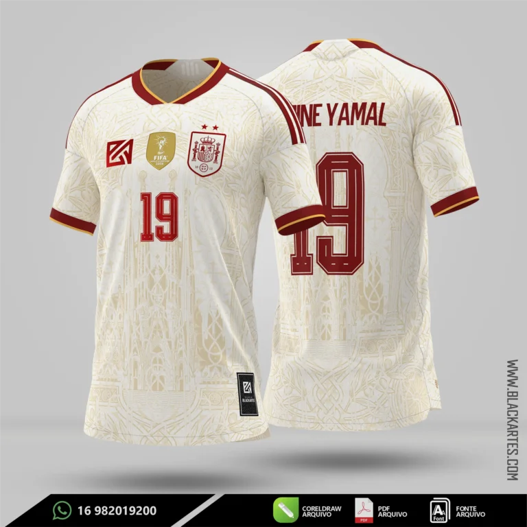 Camisa de Interclasse Espanha Concept 2026- Arte Vetor Sublimação CorelDRAW e PDF