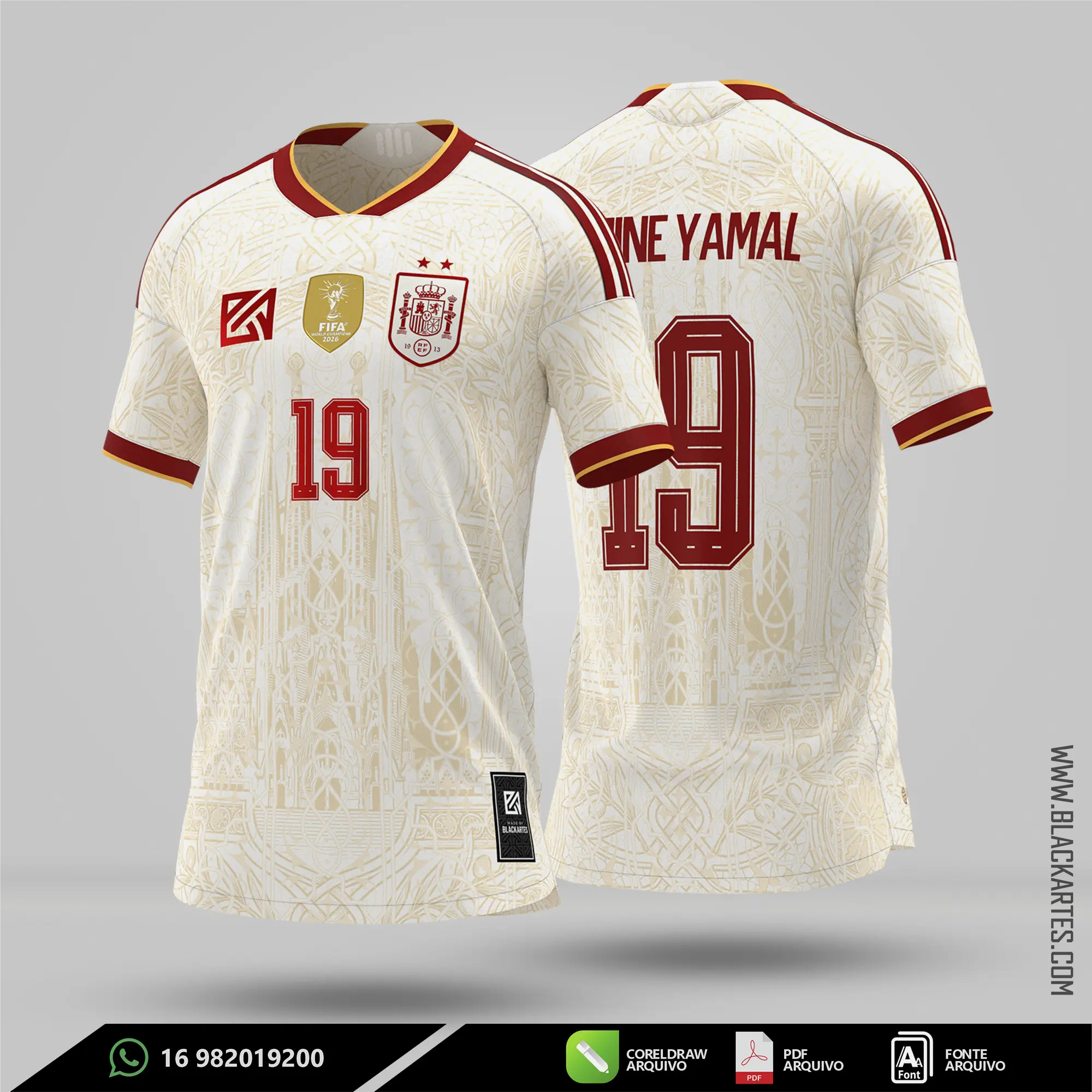 Camisa de Interclasse Espanha Concept 2026- Arte Vetor Sublimação CorelDRAW e PDF