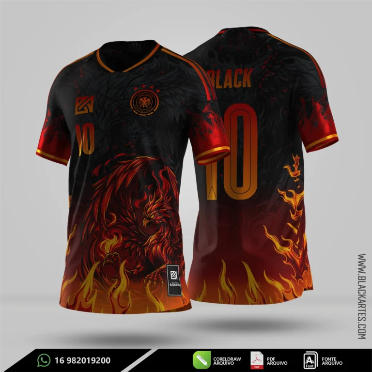Camisa de Interclasse Fenix Vermelha 2026 - Arte Vetor Sublimação CorelDRAW e PDF