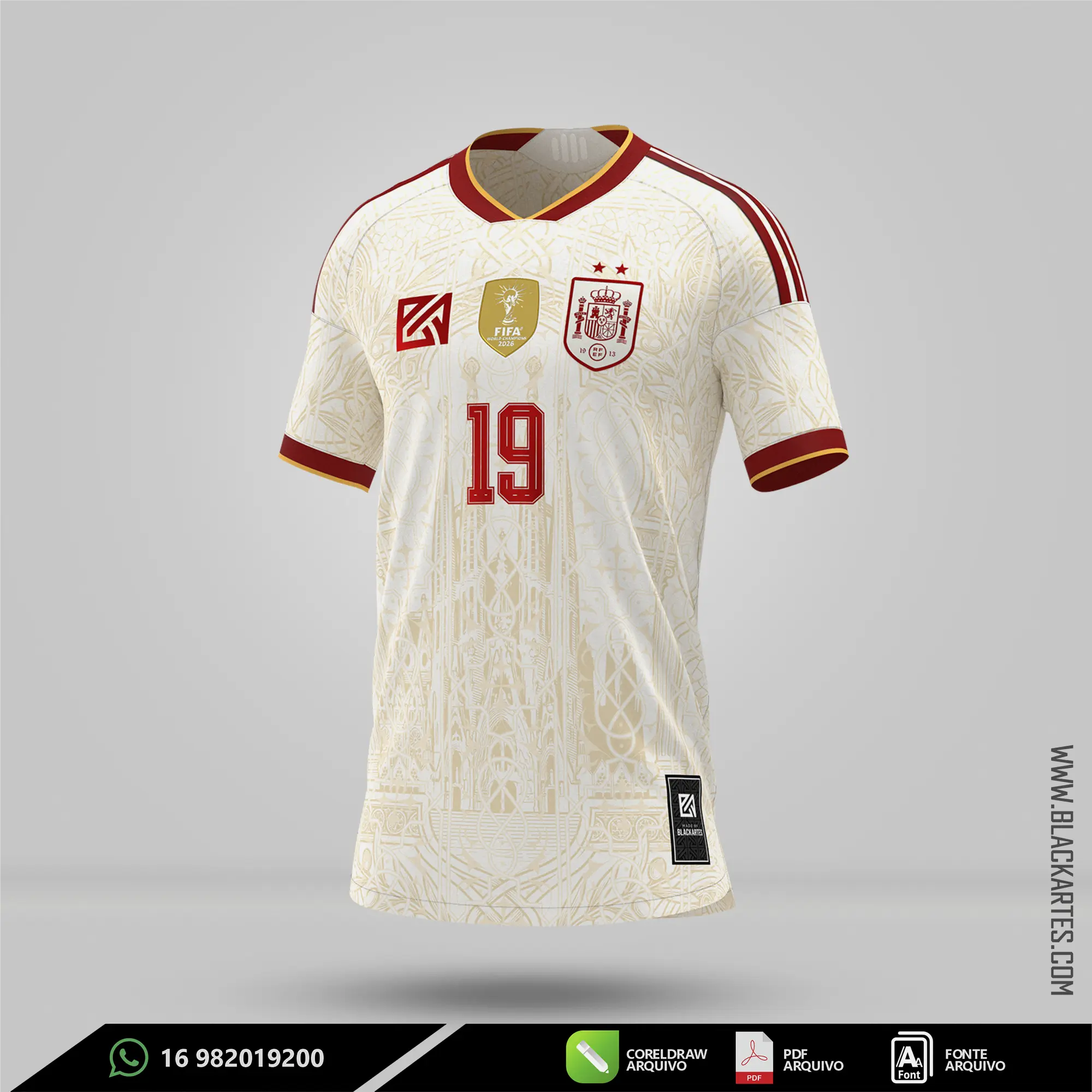 Camisa de Interclasse Espanha Concept 2026- Arte Vetor Sublimação CorelDRAW e PDF - miniatura 2