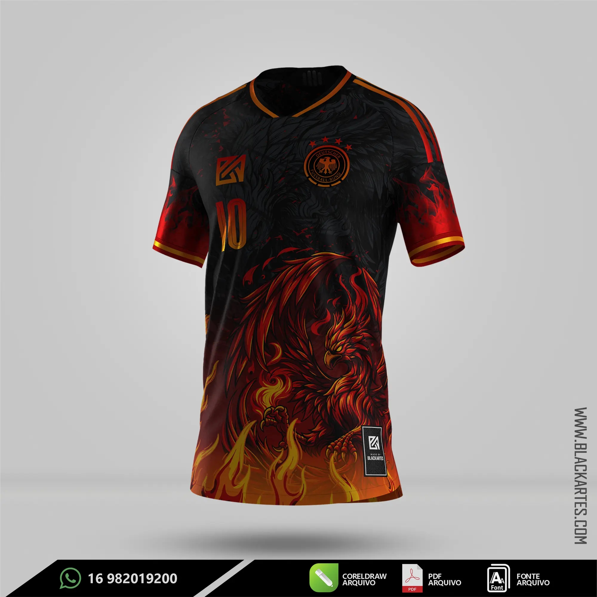 Camisa de Interclasse Fenix Vermelha 2026 - Arte Vetor Sublimação CorelDRAW e PDF - miniatura 2
