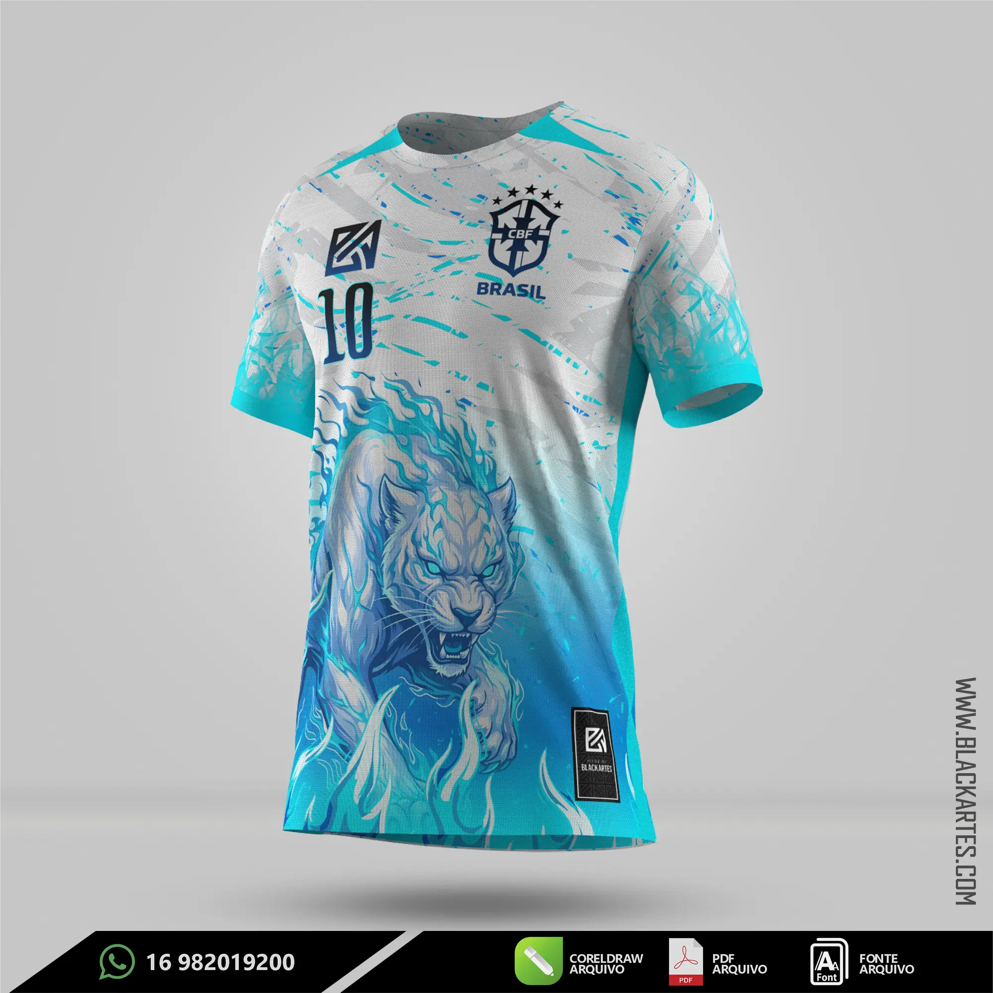 Camisa de Interclasse Pantera Ciano 2026 - Arte Vetor Sublimação CorelDRAW e PDF - miniatura 2