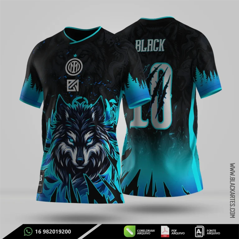 Camisa de Interclasse Lobo Azul 2026- Arte Vetor Sublimação CorelDRAW e PDF