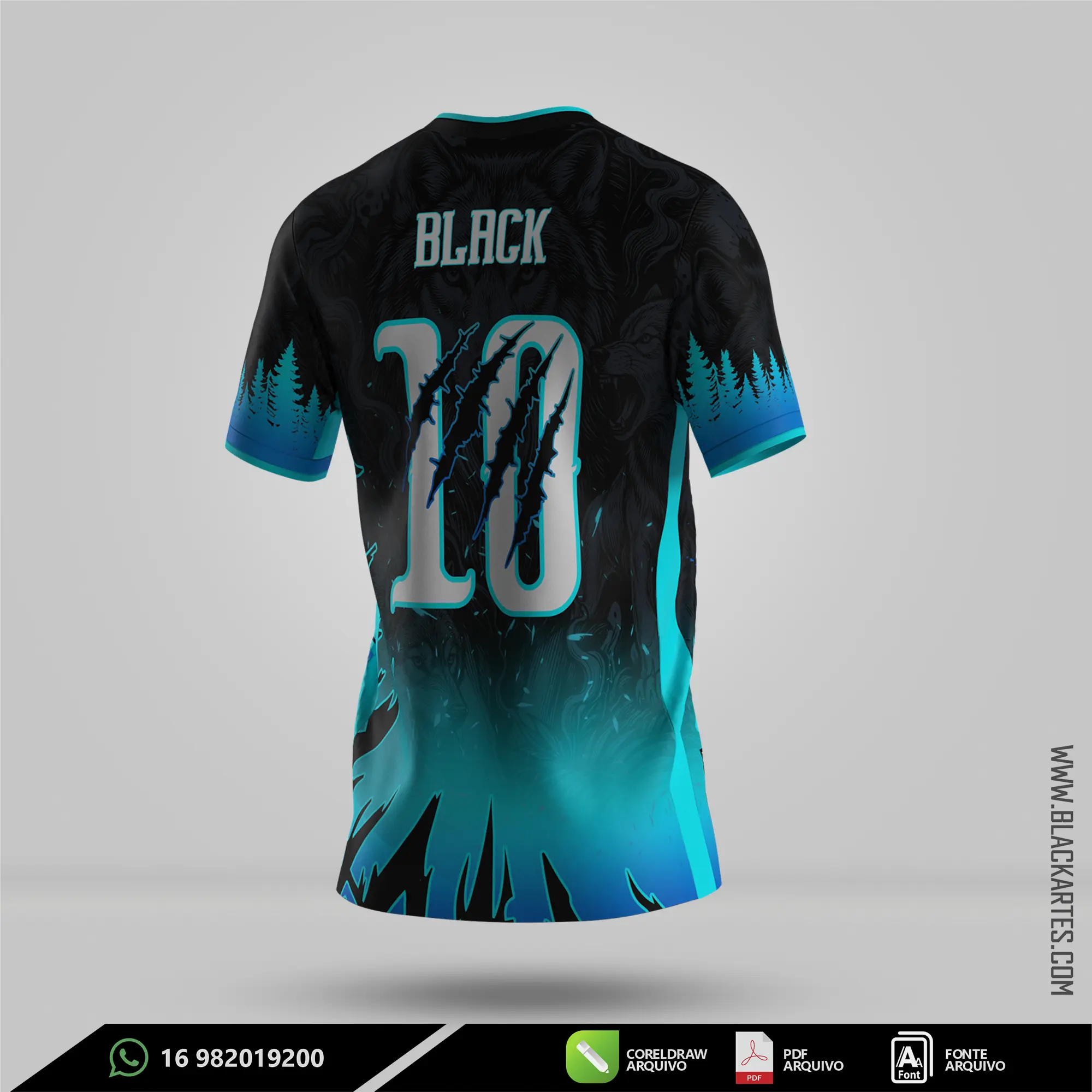 Camisa de Interclasse Lobo Azul 2026- Arte Vetor Sublimação CorelDRAW e PDF - miniatura 3