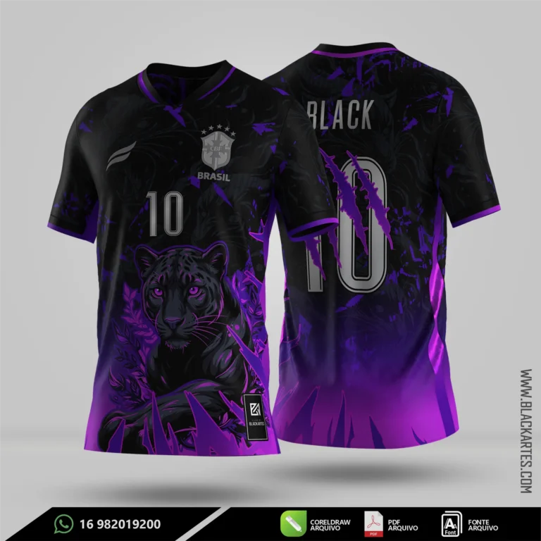 Camisa de Interclasse Pantera Roxa 2026 - Arte Vetor Sublimação CorelDRAW e PDF