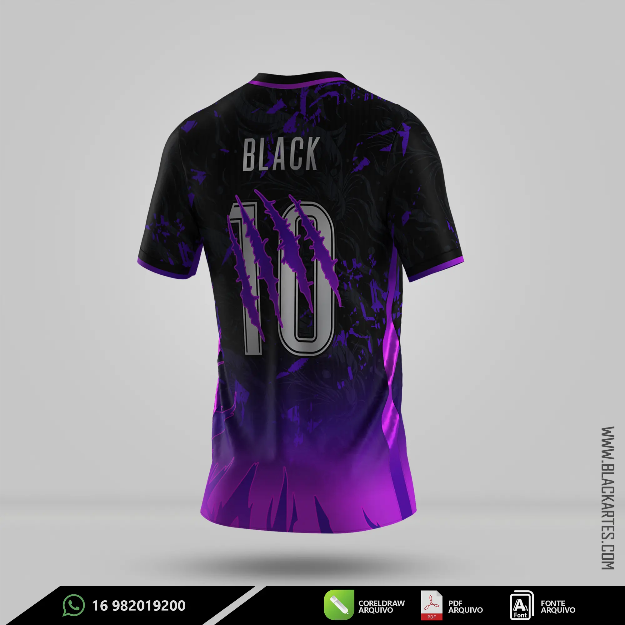 Camisa de Interclasse Pantera Roxa 2026 - Arte Vetor Sublimação CorelDRAW e PDF - miniatura 3