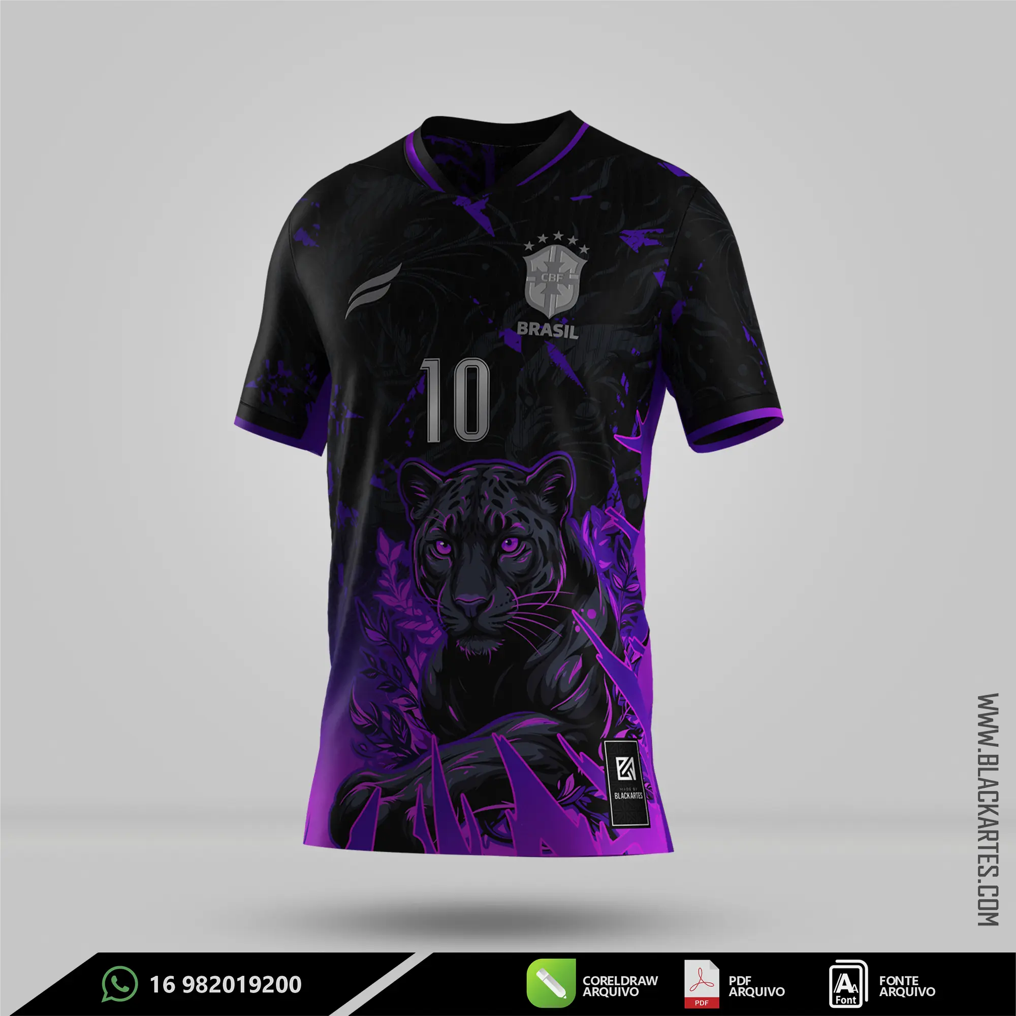 Camisa de Interclasse Pantera Roxa 2026 - Arte Vetor Sublimação CorelDRAW e PDF - miniatura 2