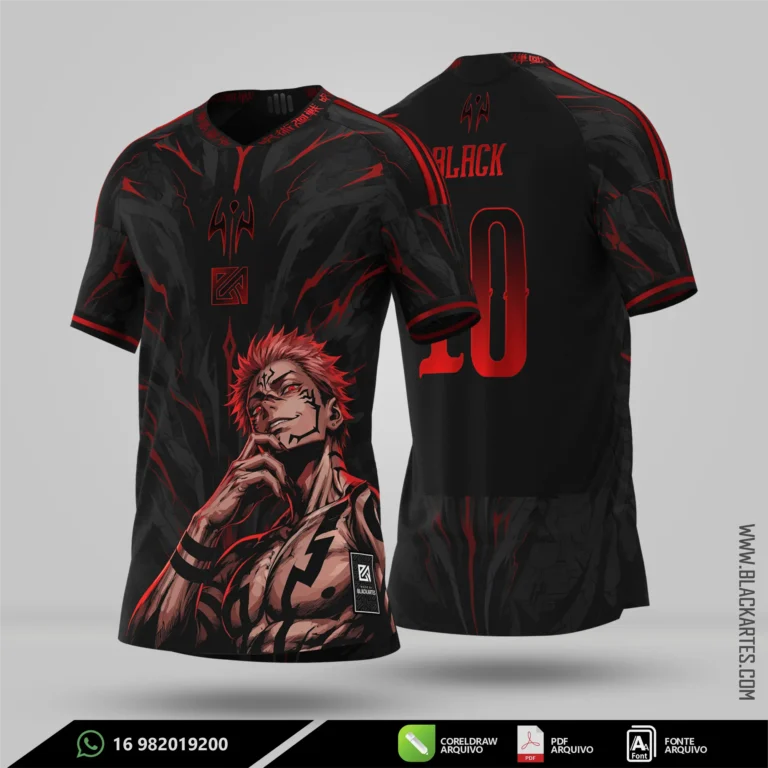 Camisa de Interclasse Sukuna - Arte Vetor Sublimação CorelDRAW e PDF