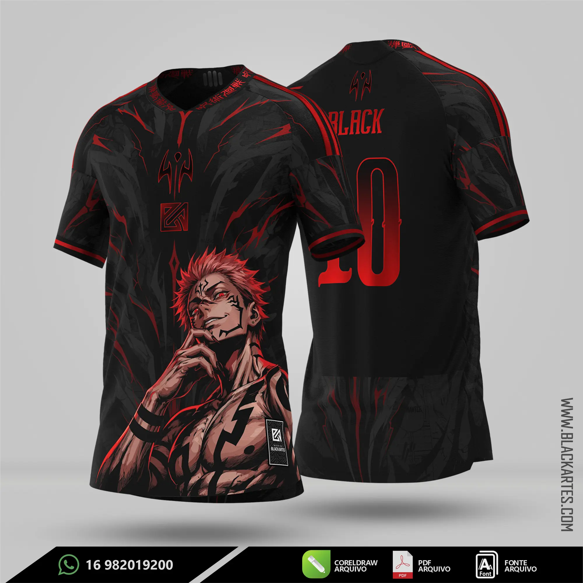 Camisa de Interclasse Sukuna - Arte Vetor Sublimação CorelDRAW e PDF