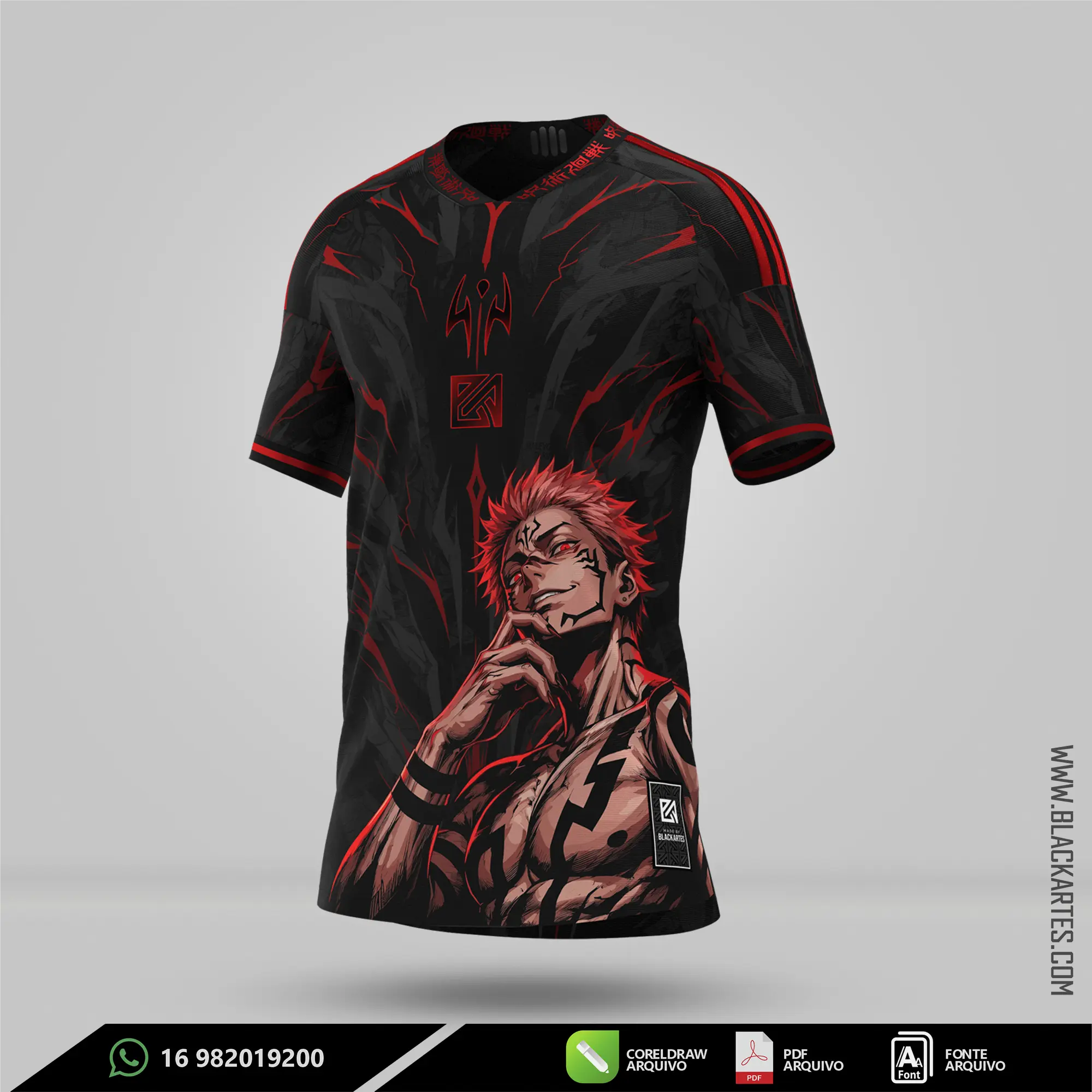 Camisa de Interclasse Sukuna - Arte Vetor Sublimação CorelDRAW e PDF - miniatura 2