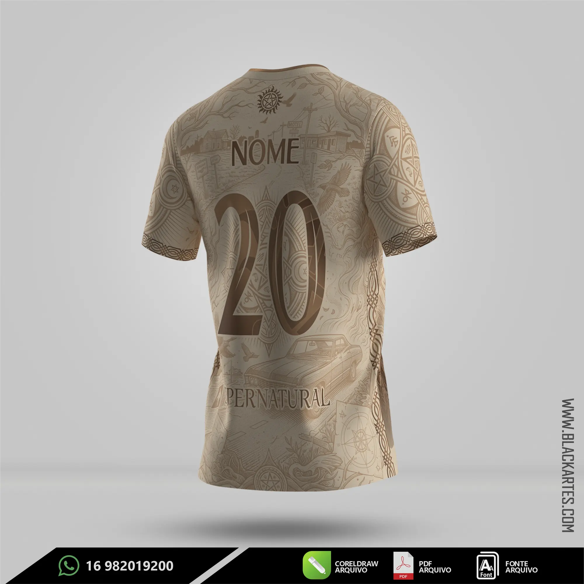Camisa de Interclasse Supernatural 2026 - Arte Vetor Sublimação CorelDRAW e PDF - miniatura 3