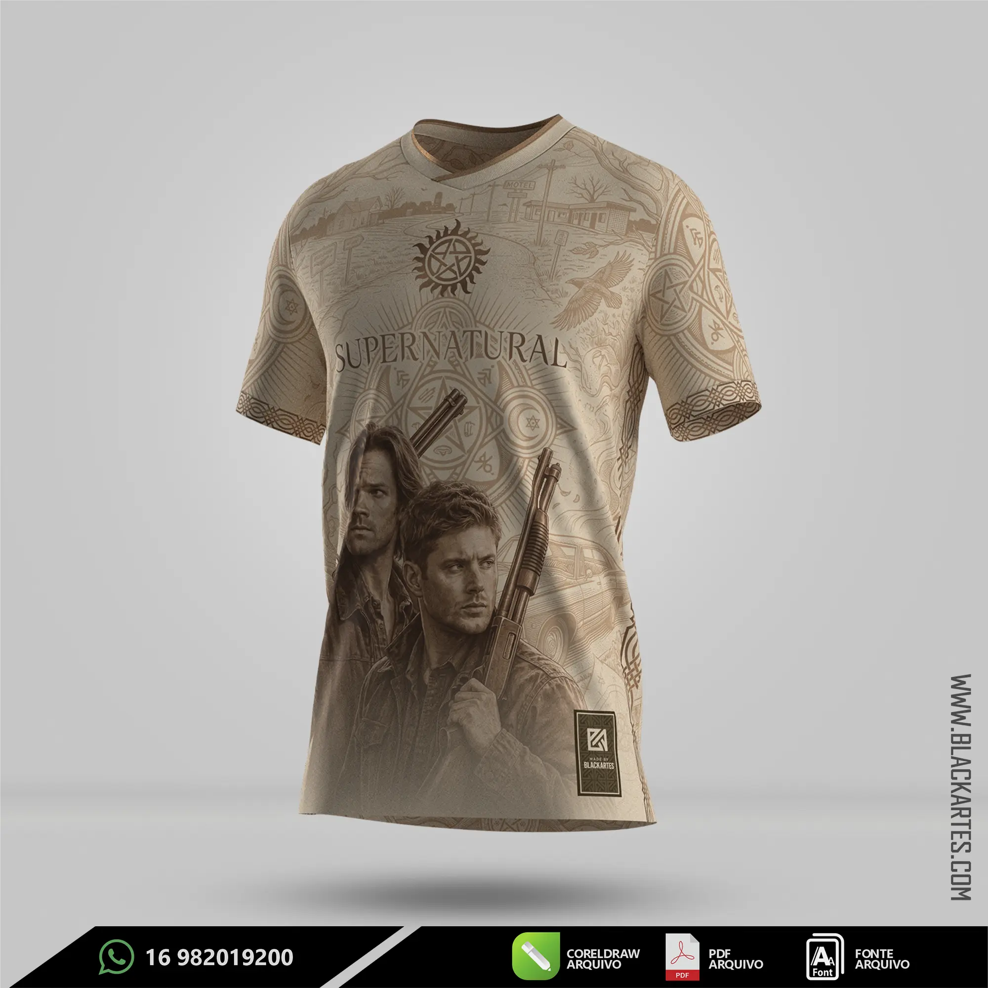 Camisa de Interclasse Supernatural 2026 - Arte Vetor Sublimação CorelDRAW e PDF - miniatura 2